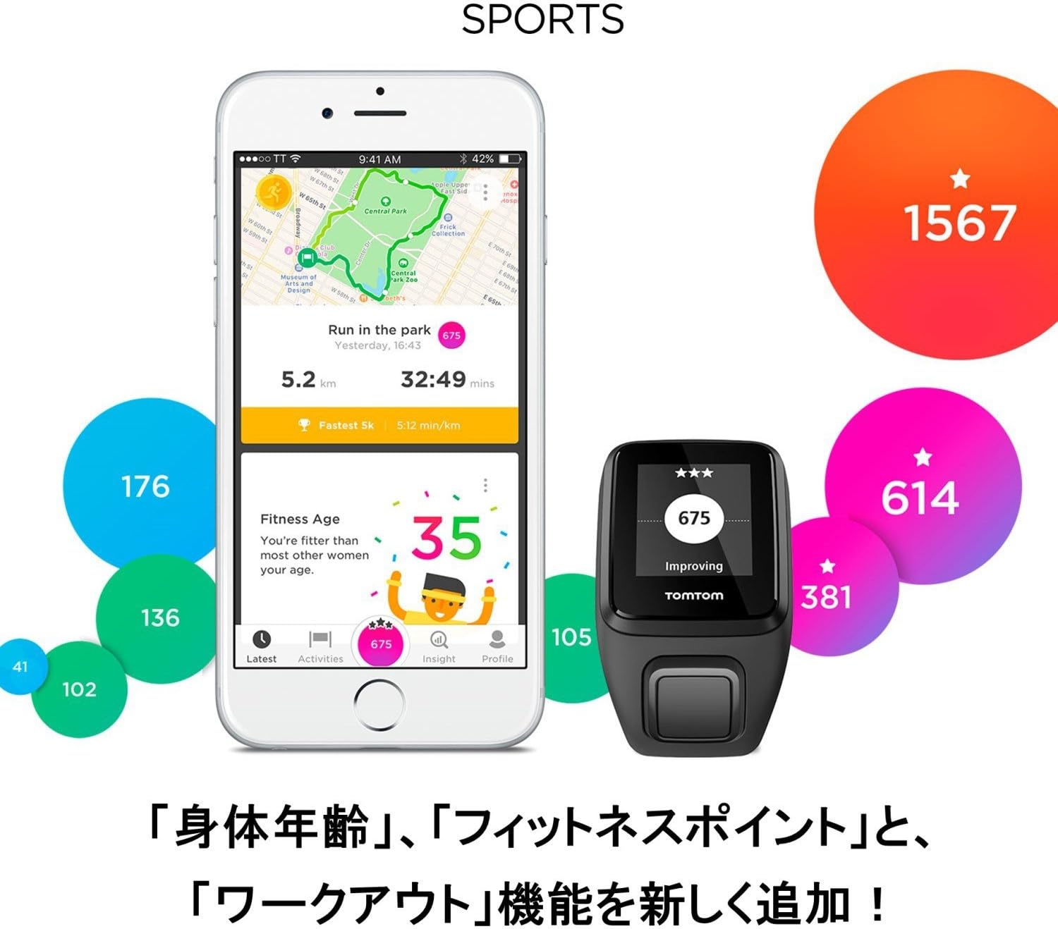 Amazon Tomtom Gps ランニングウォッチ 活動量計 Spark Cardio Music Lサイズ ブラック 日本正規品 Tomtom 活動量計