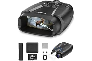 Night Vision Goggles for Adults, 3.99" HD Screen & 10000mAh Rechargeable, 4K Night Vision Binoculars with 64GB Card for Hunti