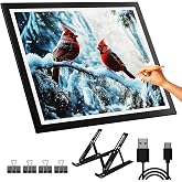 DONPODER A3 Light Pad,LED Light Board for Diamond Painting,Tracing&amp;Drawing | 5500 Lux Bright Light,10 Brightness Levels,9-Level Adjustable Stand,Side Buttons Prevent Accidental Touches,USB-C Connection