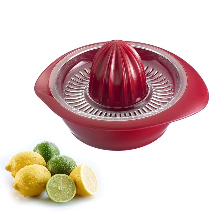 Westmark Zitruspresse mit Behälter, Durchmesser: 18,7 cm, Fassungsvermögen: 0,5 Liter, Kunststoff, Limetta, Rot, 3091227R