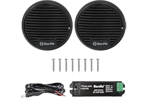 Herdio 3" inch Marine Bluetooth Speakers Boat Motorcycle Hot tub Stereo with Max Power 140 Watt (Black)