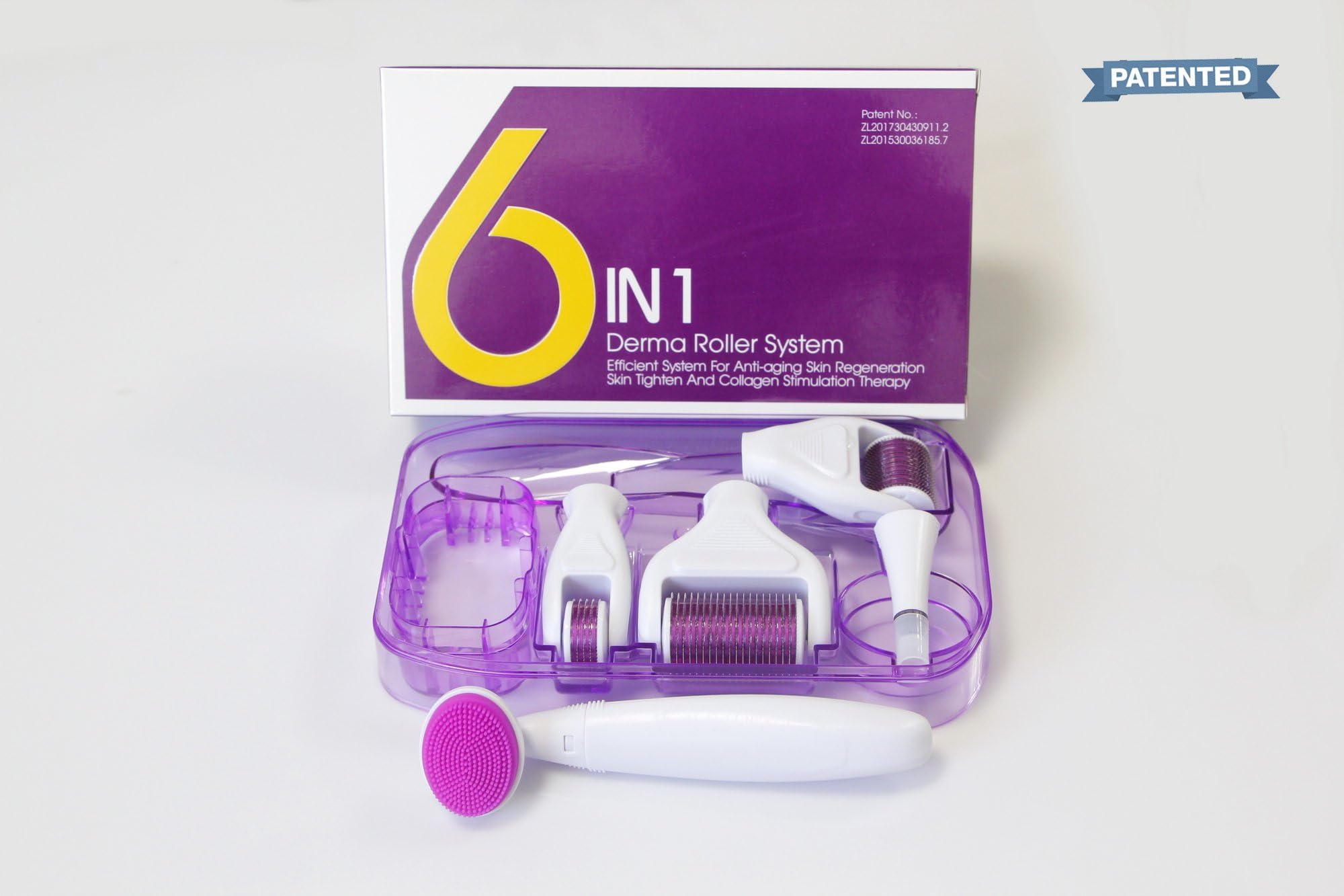 DermaLuxe Derma Roller 6 In 1 Kit - Luxury derma roller for fast and dramatic results. Sterile Sealed. For Anti Ageing, Skin Care, Acne Scar, Hair Loss/Growth