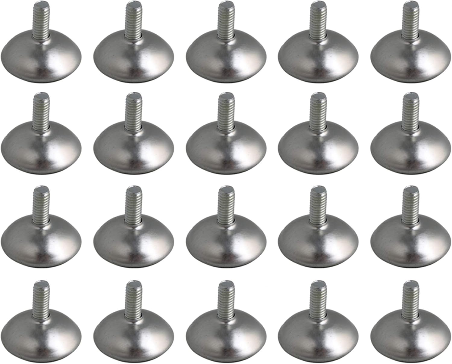 BQLZR Adjustable Furniture Leg Table Leveling Feet Pad Black Base M6 x 28 6mm Bumpers + Thread Stem Pack of 20