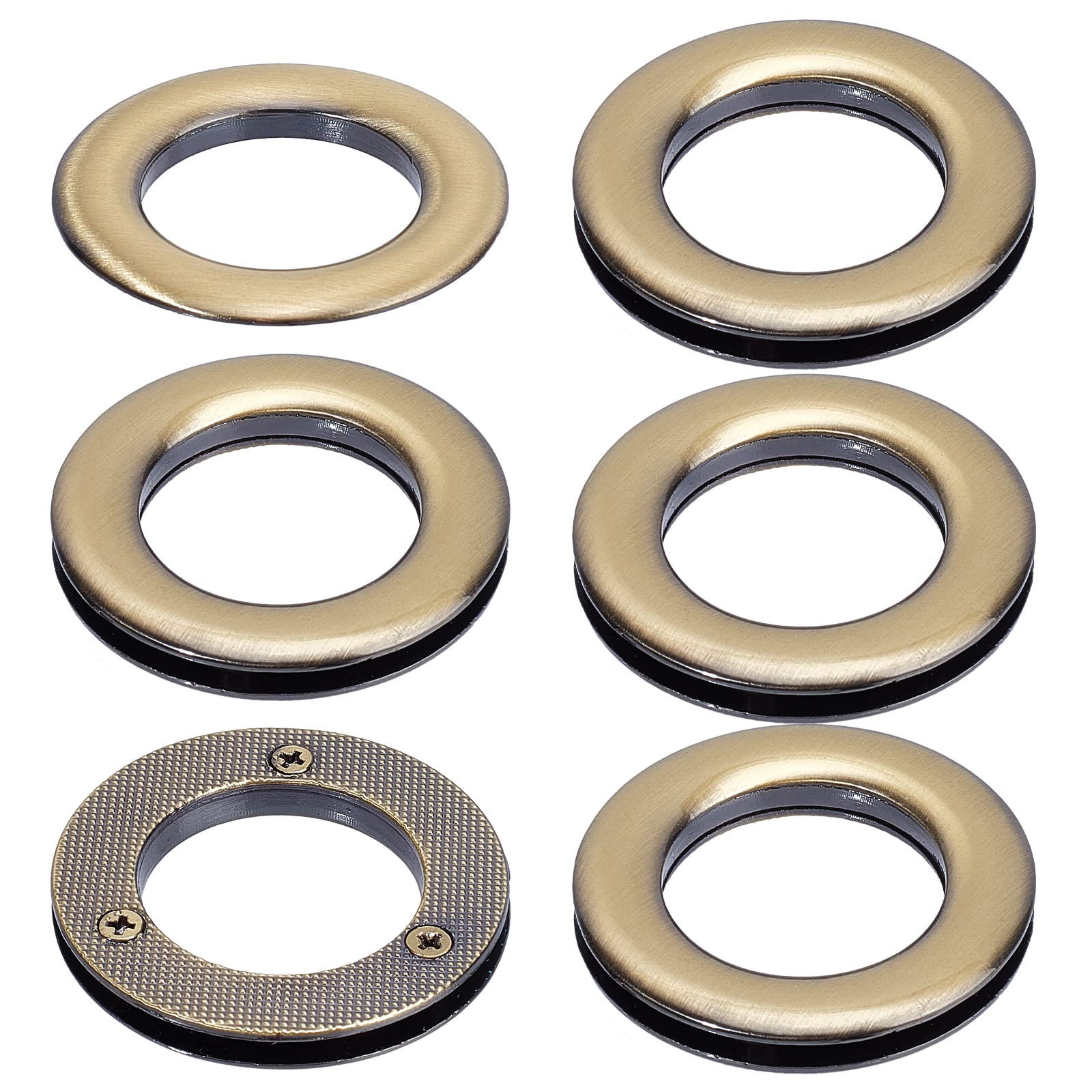 GORGECRAFT 1 Box 4Pcs 1 inch/25.5mm Eyelets Grommets Alloy Loop Snaps Bag Handle Connector Rings Antique Bronze Screw-in Round Findings for DIY Sewing Clothes Leather Crafts Bags Replacement Hardware