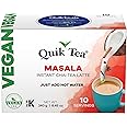 QuikTea Vegan Masala Chai Tea Latte Mix - 10 Count Single Box - All Natural, Non GMO, Vegan Certified | Convenient & Easy Dairy Free Instant Chai Tea Mix | Healthy Coffee Alternative