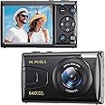 Digital Camera,4K Camera for Photography,64MP MP3 Player Vlogging Cameras for YouTube(NO TF Cards),2.8" IPS Screen,Auto Focus,18X Zoom,Point and Shoot Digital Cameras for Kids-Black