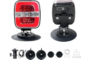 ELECFRESH High Power Magnetic Rechargeable Wireless LED Trailer Rear Lights Kit - 2PCS Universal Lights for Turn, Brake, Parking, Backup, Suitable for most Trucks, Trailers, Campers, RVs, Vans