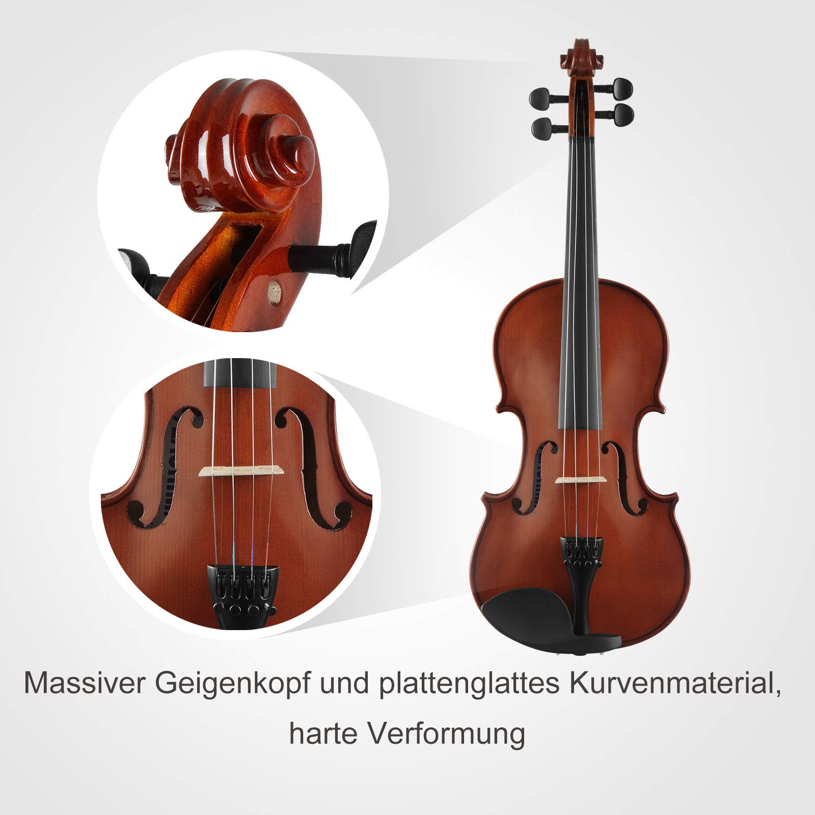 4/4 Violine Geige Set Geigenset für Anfänger mit BogenKinnstütze Koffer eBay
