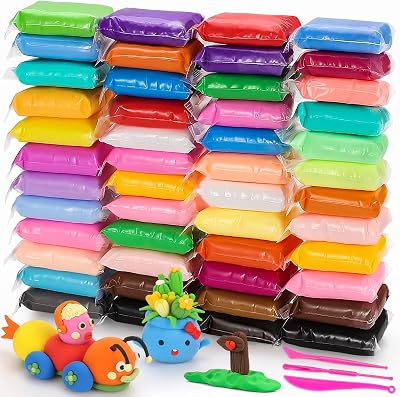 QMay Air Dry Clay 48 Colors Ultra Light No-Bake Non-Toxic Modeling Clay Set
