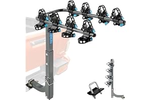 GIOVENTÙ 𝐔𝐩𝐠𝐫𝐚𝐝𝐞𝐝 4 Bike Rack Hitch Mount (240lbs Capacity), Bike Rack for Car Made with High-Strength Steel, Dual Cradle Systems, Bike Bicycle Carrier for Car, SUV, Truck 2” Receiver