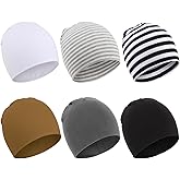 DRESHOW BQUBO 6 Pack Baby Hats for Boys Girls Unisex Baby Hat Soft Knit Cap Nursery Beanie for Newborn Infant Toddler Kid