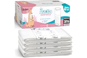 GODYOY Refills Compatible with DEKOR Plus Diaper Pail Refill Bags| 4 Pack| Super Powerful Odor Eliminator Extra Thick Diaper Pail Bags| Each Holds up to 3016 Diapers| Fresh Lemon Scent| Easy to Replace