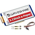 waveshare 2.13inch E-Ink Display HAT for Raspberry Pi 5/4B/3B+/3B/2B/Zero/Zero W/WH and Jetson Nano, 250×122 Pixel White Black Red Three-Color SPI Interface No Backlight
