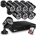 XVIM 8CH 1080P Wired Security Camera System with 1TB Hard Drive, 8pcs HD Outdoor Home Surveillance Cameras Night Vision Remote Access Motion Alert