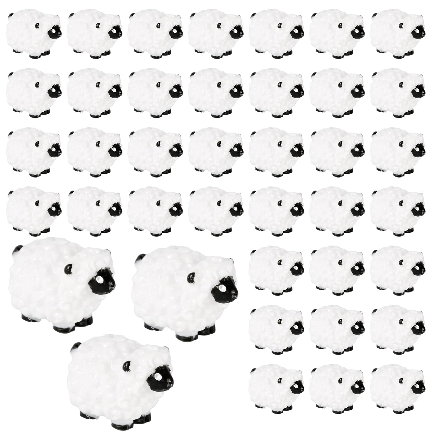 NQEUEPN 40pcs Miniature Sheep Figurines, Mini Sheep White Sheep Figure Cute Sheep Statue Vivid Resin Sheep Decor Little Animal Lamb Figurine Toys Sheep Cake Topper Gifts for Sheep Lovers Garden Decor