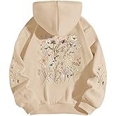 Sulayesh Women's Floral Printed Hoodies Vintage Aesthetic Flower Graphic Sweatshirt Cute Boho Fleece Thermal Hoodie Pullover