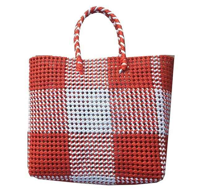 GR Trend Handmade Plastic Wire Bag (30x10x30cm, Red) Amazon.in Bags