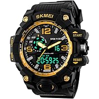 Skmei Analog-Digital Black Dial Men's Watch - 1155 Gold