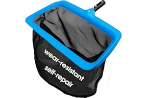 TidyMister Pool Skimmer Net with Self-Repair Fine Nylon Mesh Bag, Pool Leaf Rake for Above Ground Pools & In-ground Pools, Pool Nets for Cleaning - Original Series(No Pole)