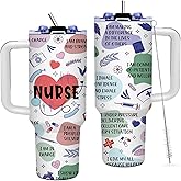 TNASURHUS Nurse Gifts, 40oz Tumbler with Handle and Straw, Appreciation Gifts for Female Nurses, Nursing Gift for Birthday, Nurse Week