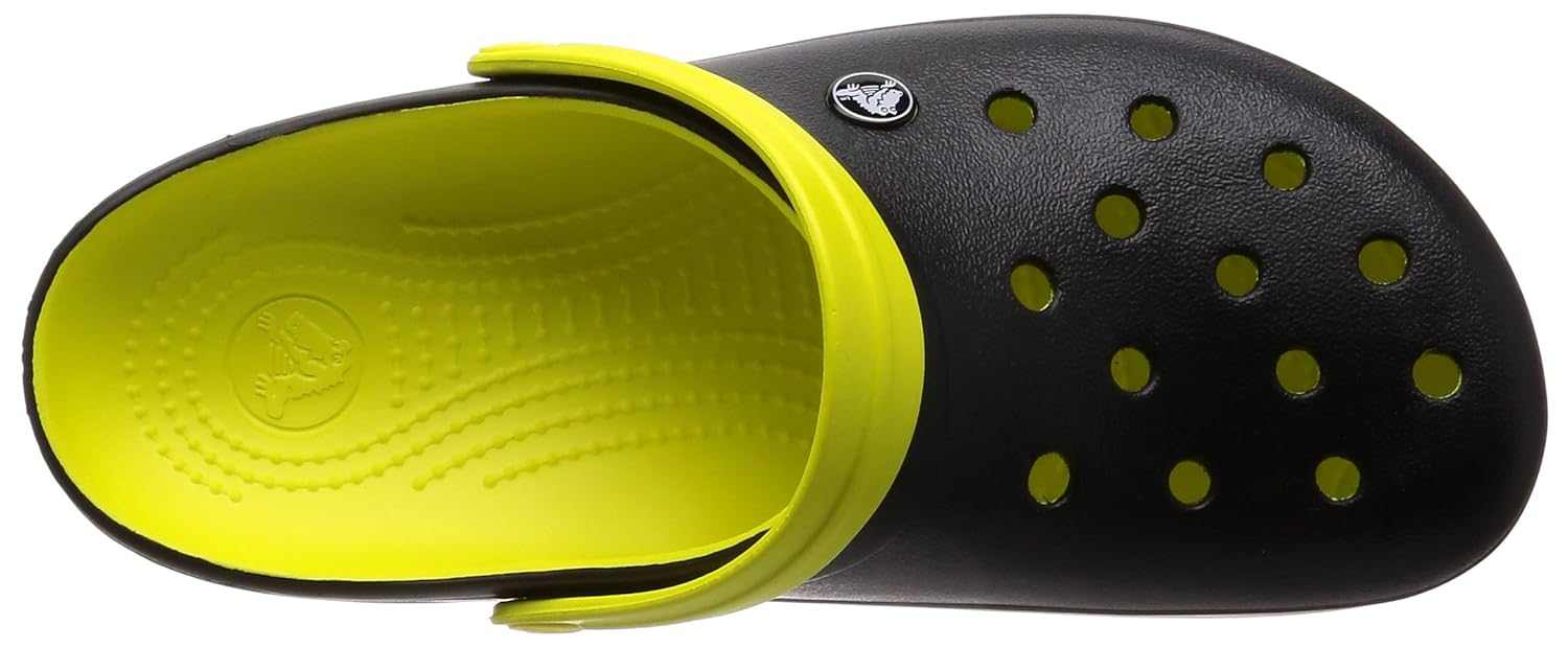 crocs unisex adult crocband carbon graphic clogss yellow