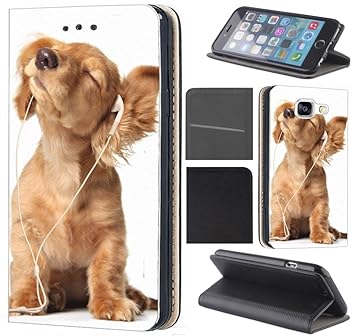 CoverFix Premium Hülle für Huawei P9 Lite Flip Cover Schutzhülle Kunstleder Flip Case Motiv (1023 Hund Hunde Baby Welpe Braun