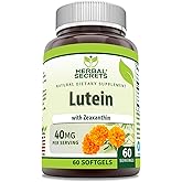Herbal Secrets Lutein with Zeaxanthin Supplement | 40 Mg Per Serving | 60 Softgels | Non-GMO | Gluten-Free | Made in USA