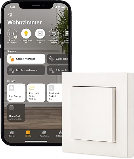 Eve Light Switch Smarter Lichtschalter Apple HomeKit Einfach  Wechsel  Kreuzschaltung kompatibel mit Mehrfachschaltern Zeitplne anpassbares Design keine Bridge ntig BluetoothThread Eve Light Switch Smarter Lichtschalter Apple HomeKit Einfach  Wechsel  Kreuzschaltung kompatibel mit Mehrfachschaltern Zeitplne anpassbares Design keine Bridge ntig BluetoothThread