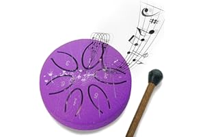 TWODEER Rain Chime Drum-Steel Tongue Drum 3 Inches 6 Notes,Rain Drum for Outside Garden,Steel Tongue Drum Rain Chime Waterproof, Mini Handpan Drum, Drum Rain Chime Waterproof (Purple foliage)