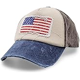 Vintage Distressed USA Hat - Mens Baseball Cap with American Flag, Perfect Veteran Ballcap, American Flag Baseball Cap