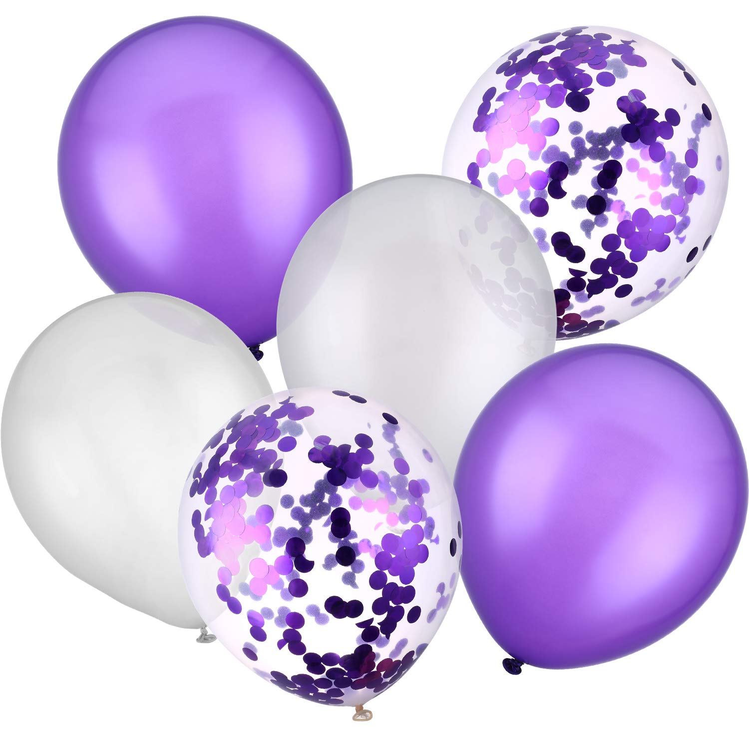 12" Mixed Purple & Light Purple Latex Balloon Helium Pearl