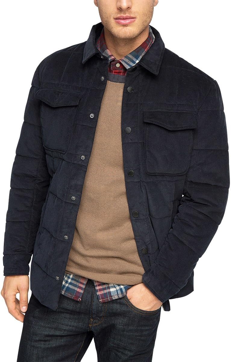 ESPRIT Herren Blouson Jacke aus Feincord, Blau (NAVY 400), 3XL Amazon