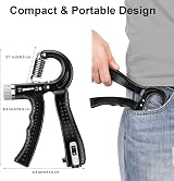 KDG Hand Grip Strengthener 2 Pack Adjustable 5-60 KG Forearm Exerciser Black view 5