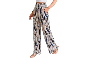 QIANXIZHAN Women's Boho Pants, Wide Leg High Waist Harem Pants Hippie Yoga Clothes with Pockets