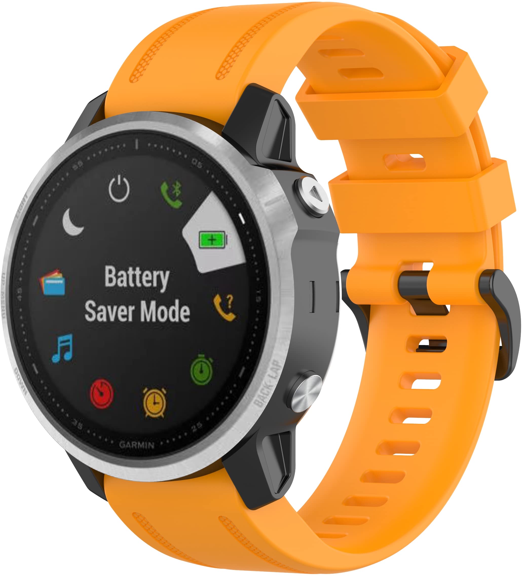 Chainfo Silicone Rubber Watch Strap with Buckle, Compatible with Garmin Fenix 5S/6S/7S/Instinct 2S/Fenix 6S Pro, Waterproof Replacement Band NO230111 (Pattern 8)