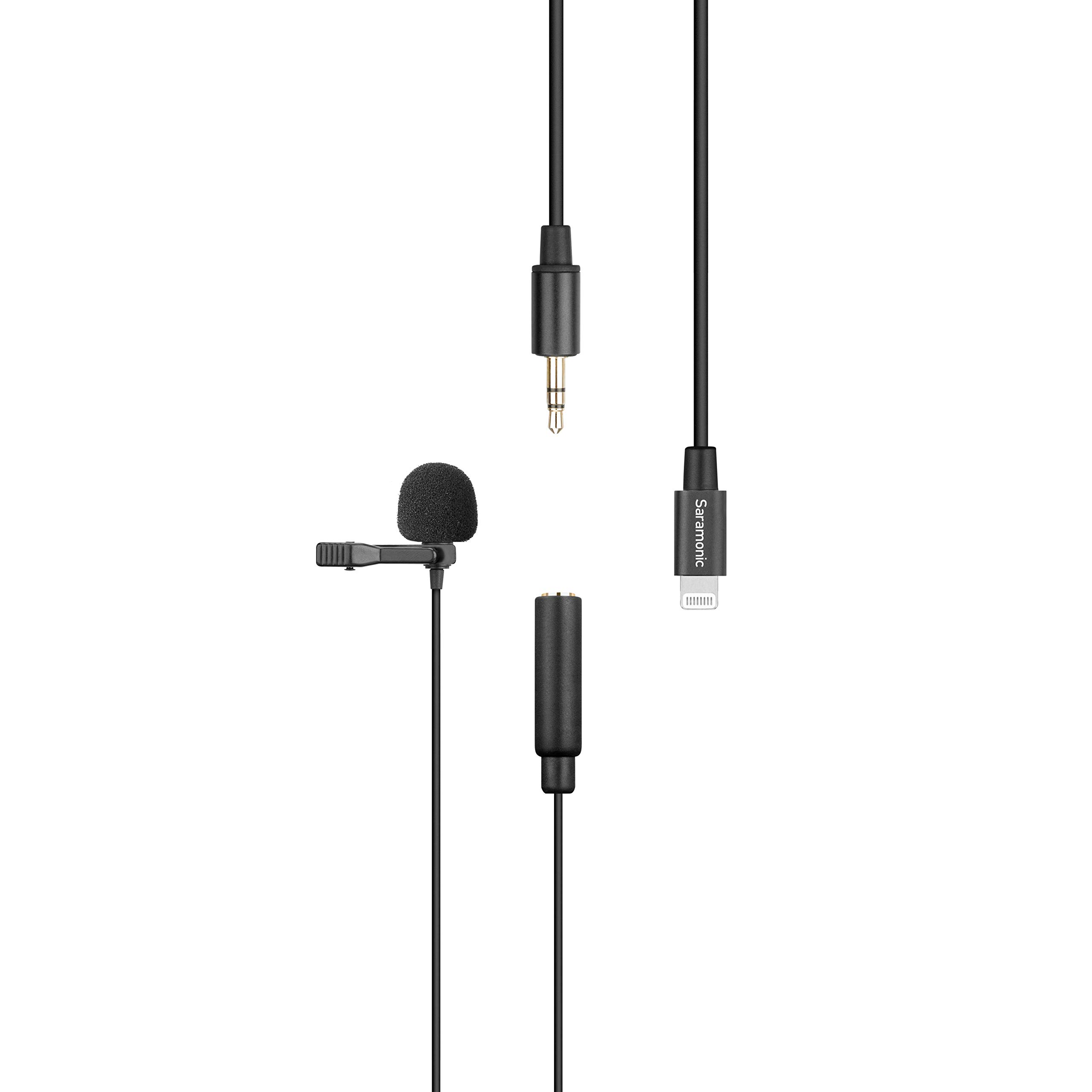 Saramonic LavMicro U1A Omnidirectional Lavalier Microphone with 2m (6.56') Cable & Detachable Lightning Connector for iOS Devices (iPhone & iPad)