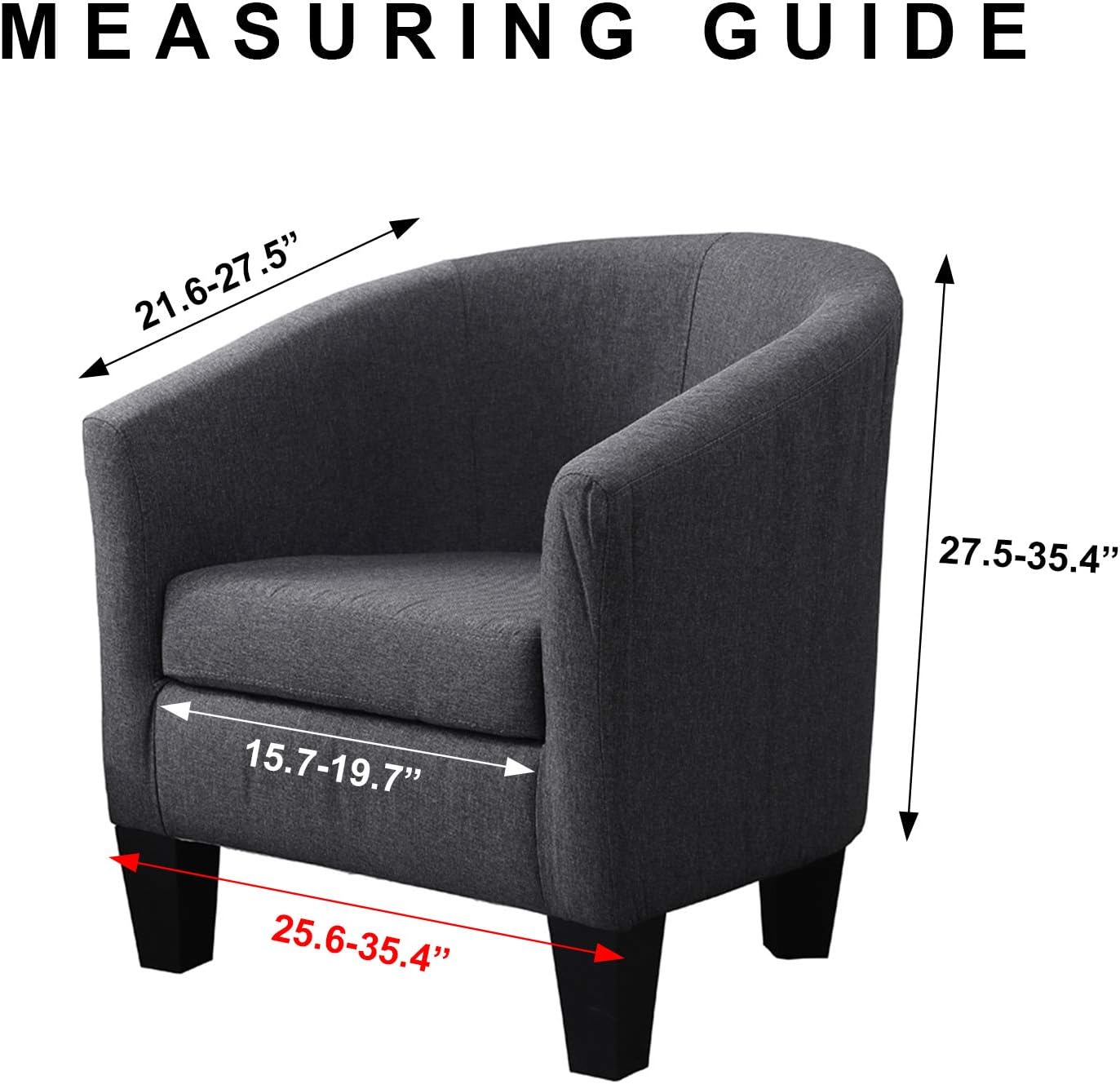WOMACO Club Chair Slipcover Printed Stretch Armchair Tub/Round Barrel Swivel Chair Covers with Elastic Bottom Sofa Furniture Protector (1, A1): Furniture & Decor