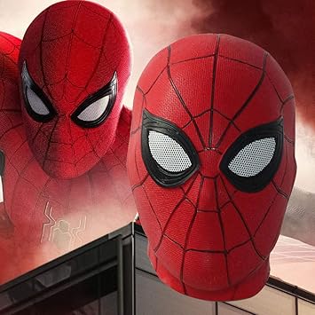 Ani Lnc Spider Man Far From Home Maske Kopfbedeckung Schwarze Maske Shadow Sneak Battle Anzug Cosplay Spider Man Rot Amazon De Spielzeug