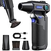 VICNOVA Compressed Air Duster, 150000RPM Cordless Electric Air Blower, 3-Speed Rechargeable Air Duster with LED Light for Computer, Laptop, Keyboard, Car Cleaning, Gifts for Dad Men