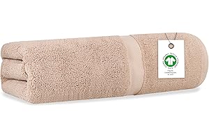 Delara Organic Cotton Luxuriously Plush Bath Sheet | GOTS & Oeko-TEX Certified | Premium Hotel Quality Towels | Feather Touch Technology| 650 GSM Long Staple|Soft, Quick Dry & Ultra-Absorbent 36"x70"