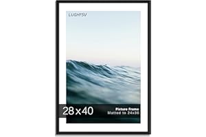 LUGHFSV 28x40 Picture Frame for Wall, Vertical or Horizontal Wall Hanging Large Poster Frame for Photo and Posters, Poster Frame 24x36 with Mat 28x40 Without Mat