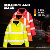 Portwest S463 Hi-Vis Winter Bomber Jacket EN342 Waterproof Orange S view 5