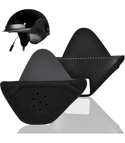 ear wamers for motorcycle half helmets CLISPEED 2pcs Helmet Covers - Windproof Helmet Ear Pads to Noise Reducer & Protect U.P.Co Color - Black eBay Live Model:Black/White + An extra battery Available in black only.