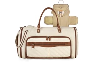 RAINSMORE Garment Duffle Bag for Women 51L Convertible Carry On Garment Bag Foldable Women Overnight Bag 2 in 1 Hanging Suit 