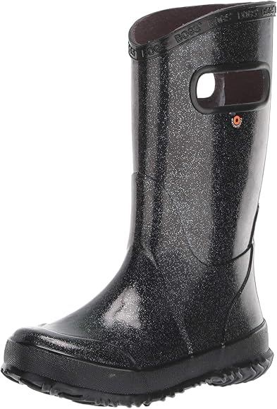 black glitter rain boots
