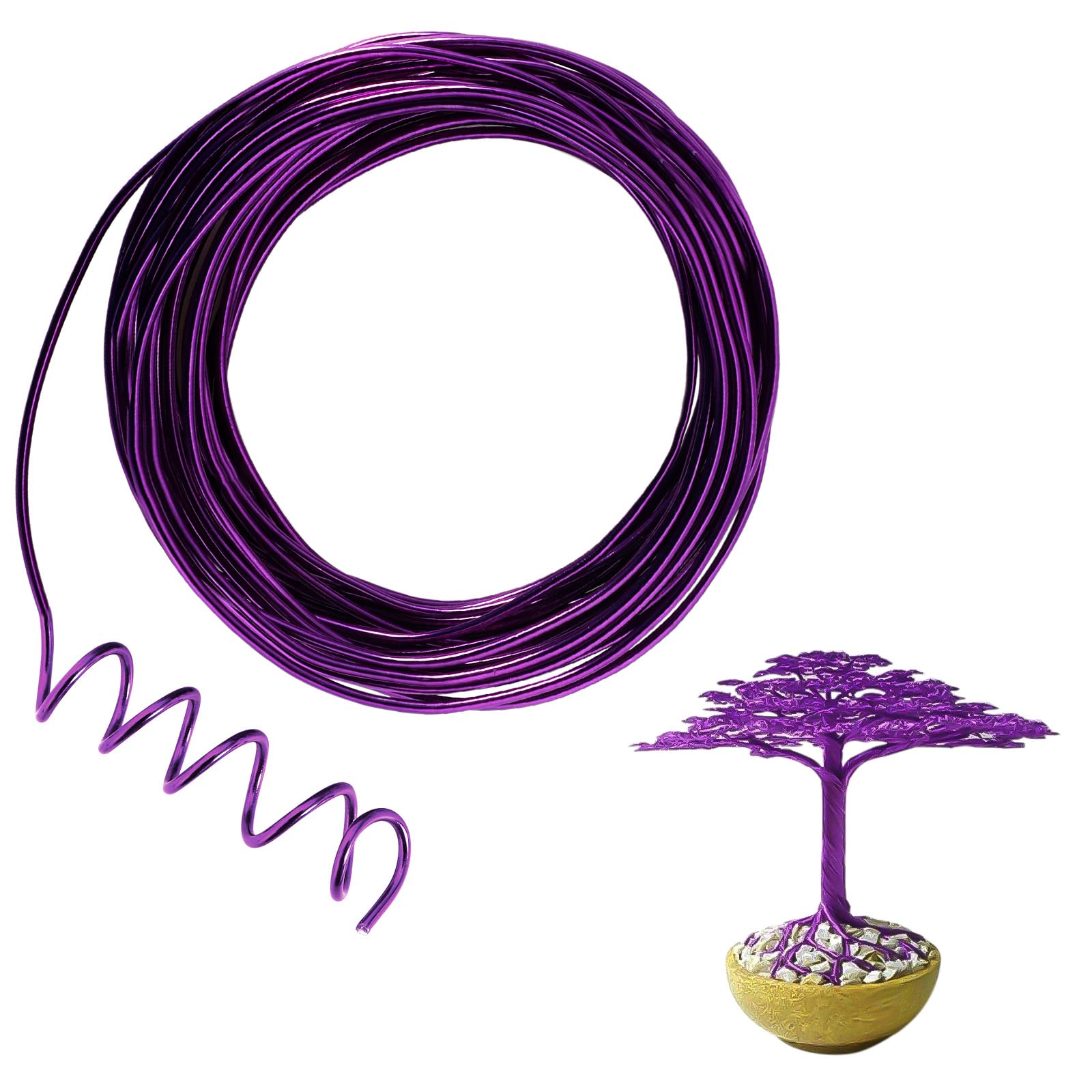 32.8 Feet Purple Aluminum Craft Wire, 9 Gauge 3mm Thickness Sculpting Wire, Armature Wire for Sculpting, Bendable Metal Craft Wire for Making Dolls Skeleton DIY Crafts…