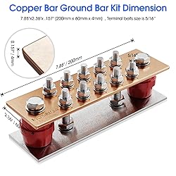 Wall Mounted Ground Bar Kit-Copper Bus Bar