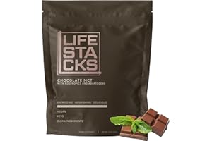 Lifestacks Chocolate MCT Oil Powder to Boost Energy & Focus - Nootropics + Adaptogens for an Elevated Coffee Experience - Keto, Vegan, 0 Sugar - Stacked for Success with Ginseng, Rhodiola, Tyrosine