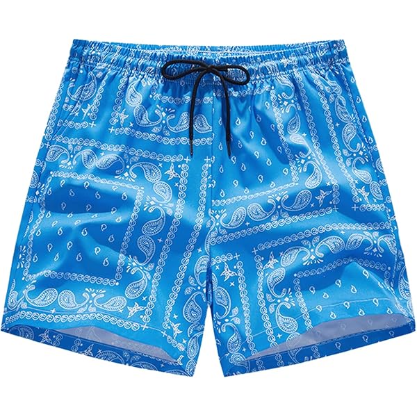SOLY HUX Men's Elastic High Waisted Casual Summer Shorts Mint Blue