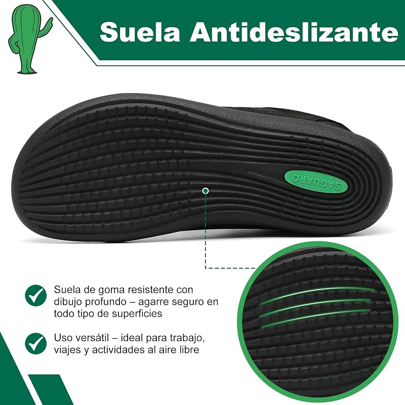Zapatillas Barefoot Casual Estilo Skate para Hombre y Mujer, Minimalistas Cero Drop con Puntera Ancha, Suela ultraflexible y Antideslizante para Caminar, Trabajo y Viaje Negro,Gr.38